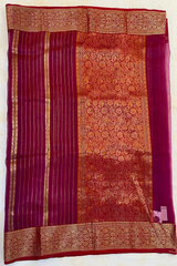 HOV HANDLOOM CHANDERI KATAN SAREE - TRADITIONAL BORDER - 111