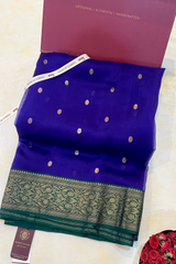 HOV HANDLOOM CHANDERI KATAN SAREE - TRADITIONAL BORDER - 110