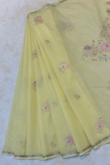 HOV MUL COTTON CHANDERI SAREE - EMBROIDERY - 01