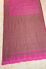 HOV Handloom Banarasi Crepe Silk Saree - Copper Zari All Over- Baby Pink - 078