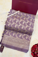 HOV HANDLOOM BANARASI KATAN SILK SAREE - JAANGLA - 130
