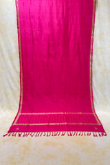 HOV Exclusive Pure Zari Handloom Banarasi Silk Saree - Pink Plain Silver Zari Kasturi - 034