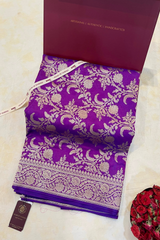 HOV HANDLOOM BANARASI KATAN SILK SAREE - JAANGLA - 130