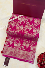 HOV HANDLOOM BANARASI KATAN SILK SAREE - JAANGLA - 130