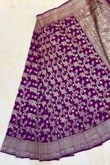 HOV HANDLOOM BANARASI KATAN SILK SAREE - JAANGLA - 130
