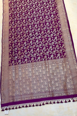 HOV HANDLOOM BANARASI KATAN SILK SAREE - JAANGLA - 130