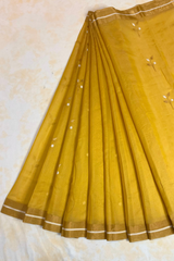 HOV HANDLOOM CHANDERI COTTON SILK SAREE - FOUR LEAF - 122