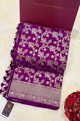 HOV HANDLOOM BANARASI KATAN SILK SAREE - JAANGLA - 130