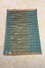 HOV Handloom Chanderi Cotton Silk Saree - Checks With Round Buta - 029-01