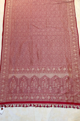 HOV HANDLOOM BANARASI KATAN SILK SAREE - BROCADE - RED - 131
