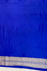 HOV HANDLOOM BANARASI KATAN SILK SAREE - BARCODE - BLUE - 131