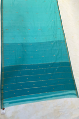 HOV HANDLOOM CHANDERI PATTU SILK SAREE - SMALL NAKSHI BORDER - 115