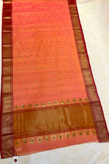 HOV HANDLOOM CHANDERI KATAN SAREE - TRADITIONAL BORDER - 110