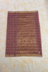 HOV Handloom Chanderi Cotton Silk Saree - Checks With Round Buta - 029-02