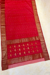 HOV HANDLOOM CHANDERI KATAN SAREE - TRADITIONAL BORDER - 111