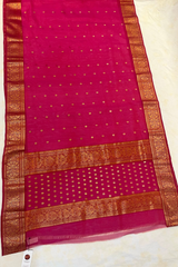 HOV HANDLOOM CHANDERI KATAN SAREE - TRADITIONAL BORDER - 110