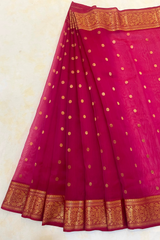HOV HANDLOOM CHANDERI KATAN SAREE - TRADITIONAL BORDER - 110