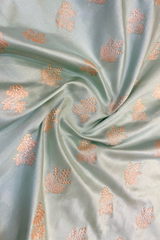 HOV EXCLUSIVE HANDLOOM KADHUA BANARASI KATAN SILK SAREE - KONIYA PAISLEY BUTA - PASTEL GREEN - 135