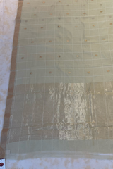 HOV HANDLOOM CHANDERI SAREE - LOTUS BUTA - CHECKS WITH ROUND BUTA - 103