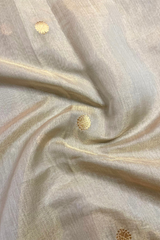 HOV HANDLOOM CHANDERI HALF TISSUE SILK SAREE - ROUND BUTA - 118