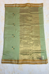 HOV HANDLOOM CHANDERI COTTON SILK SAREE- FOUR LEAF - 122