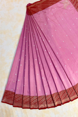 HOV EXCLUSIVE HANDLOOM KADHUA BANARASI KATAN SILK SAREE - RANGKAT KONIYA - PASTELS - 128