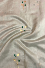 HOV HANDLOOM CHANDERI COTTON SILK SAREE - FOUR LEAF - 122
