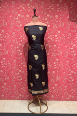 Handloom Banarasi Katan Silk Suit Set - Black