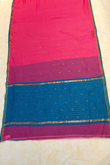 HOV HANDLOOM CHANDERI PATTU SILK SAREE - SMALL NAKSHI BORDER - 115