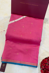 HOV HANDLOOM CHANDERI PATTU SILK SAREE - SMALL NAKSHI BORDER - 115