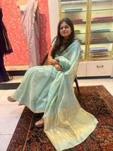 HOV Handloom Chanderi Half Tissue Saree - Round Buta - 003-05,09