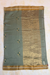 HOV HANDLOOM CHANDERI COTTON SILK SAREE - FOUR LEAF - 122
