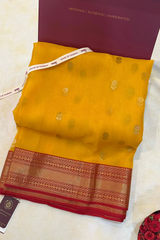 HOV HANDLOOM CHANDERI KATAN SAREE - TRADITIONAL BORDER - 110