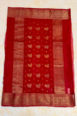 HOV HANDLOOM CHANDERI KATAN SAREE - TRADITIONAL BORDER - 111