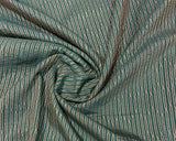 Handloom Fekua Banarasi Khaddi Georgette Silk Saree - Striped - Green