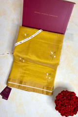 HOV HANDLOOM CHANDERI COTTON SILK SAREE - FOUR LEAF - 122