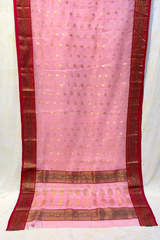 HOV HANDLOOM CHANDERI KATAN SAREE - TRADITIONAL BORDER - 111