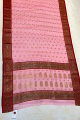 HOV HANDLOOM CHANDERI KATAN SAREE - TRADITIONAL BORDER - 111