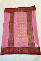 HOV HANDLOOM CHANDERI KATAN SAREE - TRADITIONAL BORDER - 111