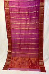 HOV HANDLOOM CHANDERI KATAN SAREE - TRADITIONAL BORDER - 111