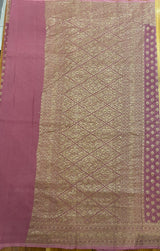 Handloom Fekua Banarasi Khaddi Georgette Silk Saree - Butidar - Old Rose Pink