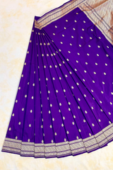 HOV HANDLOOM PURE ZARI BANARASI KATAN SILK SAREE - BUTIDAR - SMALL FULDANI - 142-02