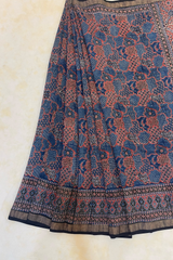HOV AJARAKH HAND - BLOCK PRINT SAREE - NATURAL DYES - COTTON SILK MULBERRY - 018