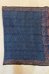 HOV AJARAKH HAND - BLOCK PRINT SAREE - NATURAL DYES - COTTON SILK MULBERRY - 018