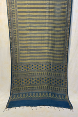 HOV AJARAKH HAND-BLOCK PRINT SAREE - NATURAL DYES - COTTON SILK MULBERRY - 018