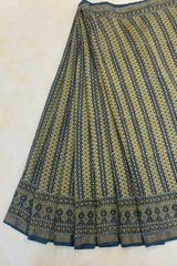 HOV AJARAKH HAND-BLOCK PRINT SAREE - NATURAL DYES - COTTON SILK MULBERRY - 018