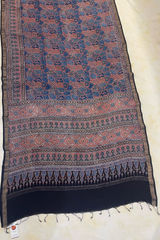 HOV AJARAKH HAND - BLOCK PRINT SAREE - NATURAL DYES - COTTON SILK MULBERRY - 018