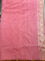 Handloom Kadhua Banarasi Silk Saree - Jaal Minedar - Aboli Pink