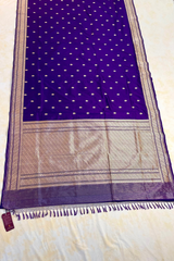 HOV HANDLOOM PURE ZARI BANARASI KATAN SILK SAREE - BUTIDAR - SMALL FULDANI - 142-02