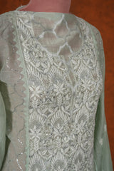 Pure Mul Mul Suit Set Mukaish Badla Work-